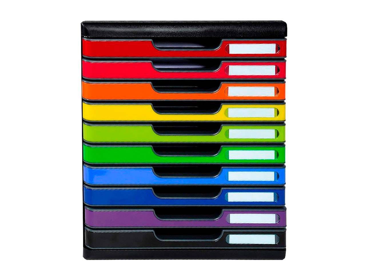 Exacompta Schubladenbox "Iderama", DIN A4+, 10 Schubladen geschlossen, regenbogen