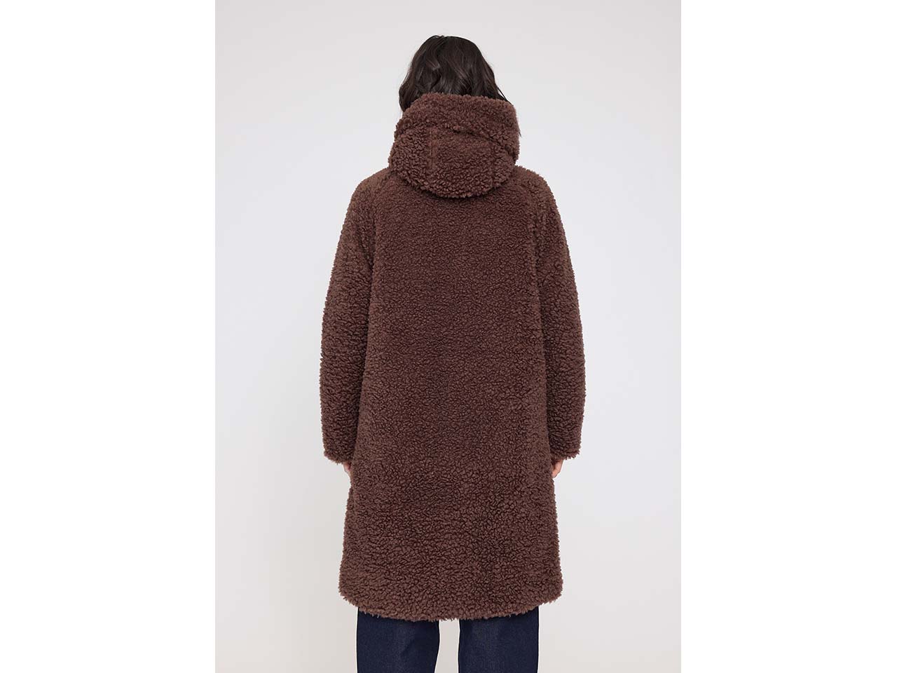 MAZINE Damen-Wintermantel 'Faux-Fur' mit Kapuze, chestnut, Gr. XS