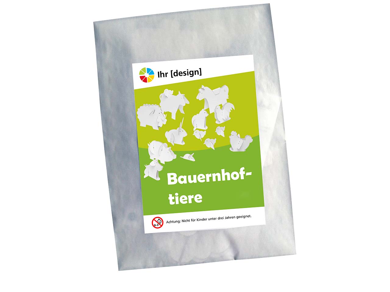 Bastelbogen 'Bauernhoftiere' inkl. individuellem Etikett
