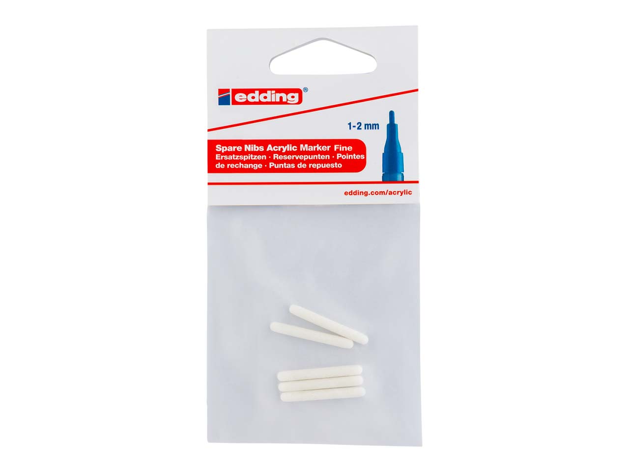 5er Pack edding Ersatzspitzen für Acrylmarker "Acrylic" Rundspitze fein