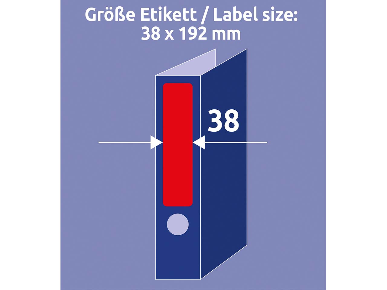 140 Rückenschilder für Rücken 50 mm, 192 x 38 mm rot