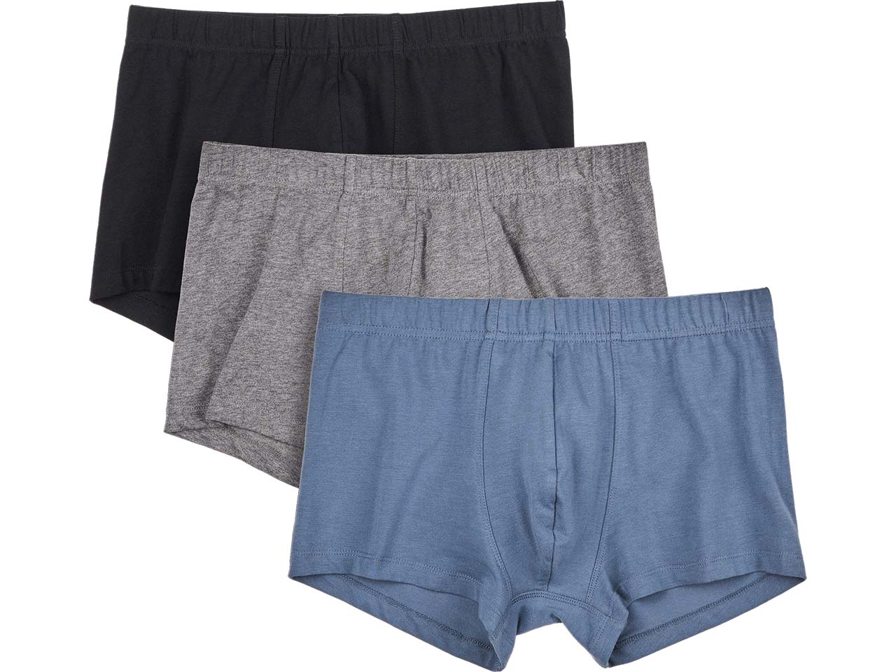 Living Crafts 3er-Pack Bio-Herren-Boxershorts 'SAGON', blue/grey/black, Gr. M