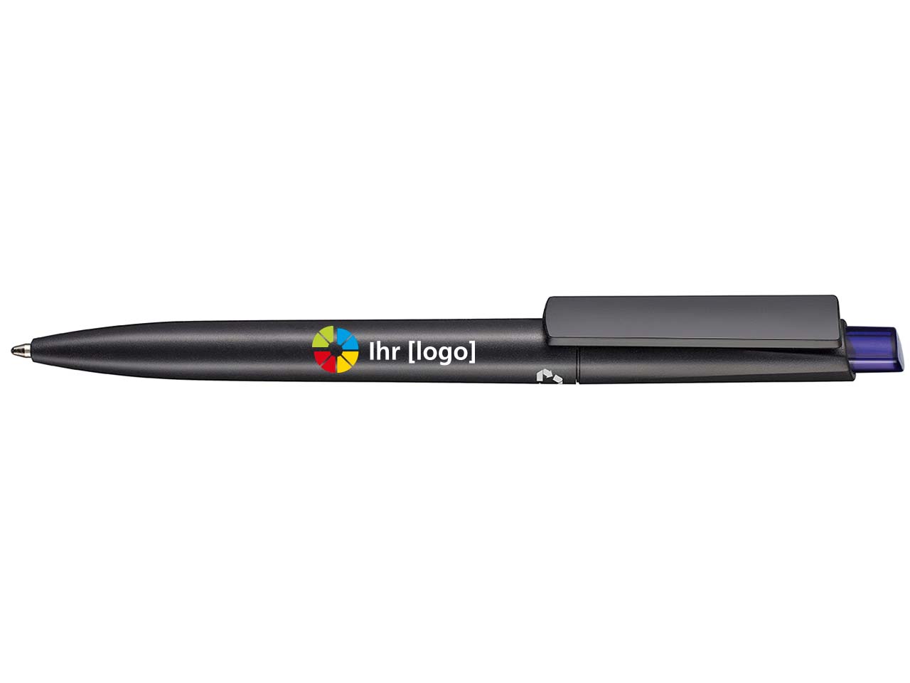 RITTER CARES Kugelschreiber 'Crest Recycled' schwarz/ozean-blau
