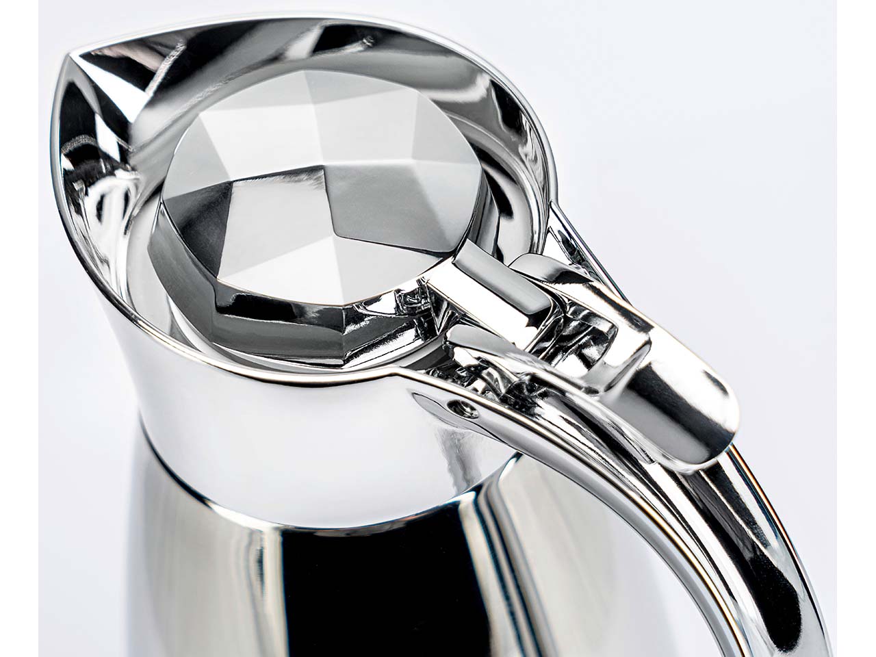 helios Isolierkanne "Diamant" mit Klappverschluss, spülmaschinenfest, 1 l, silber