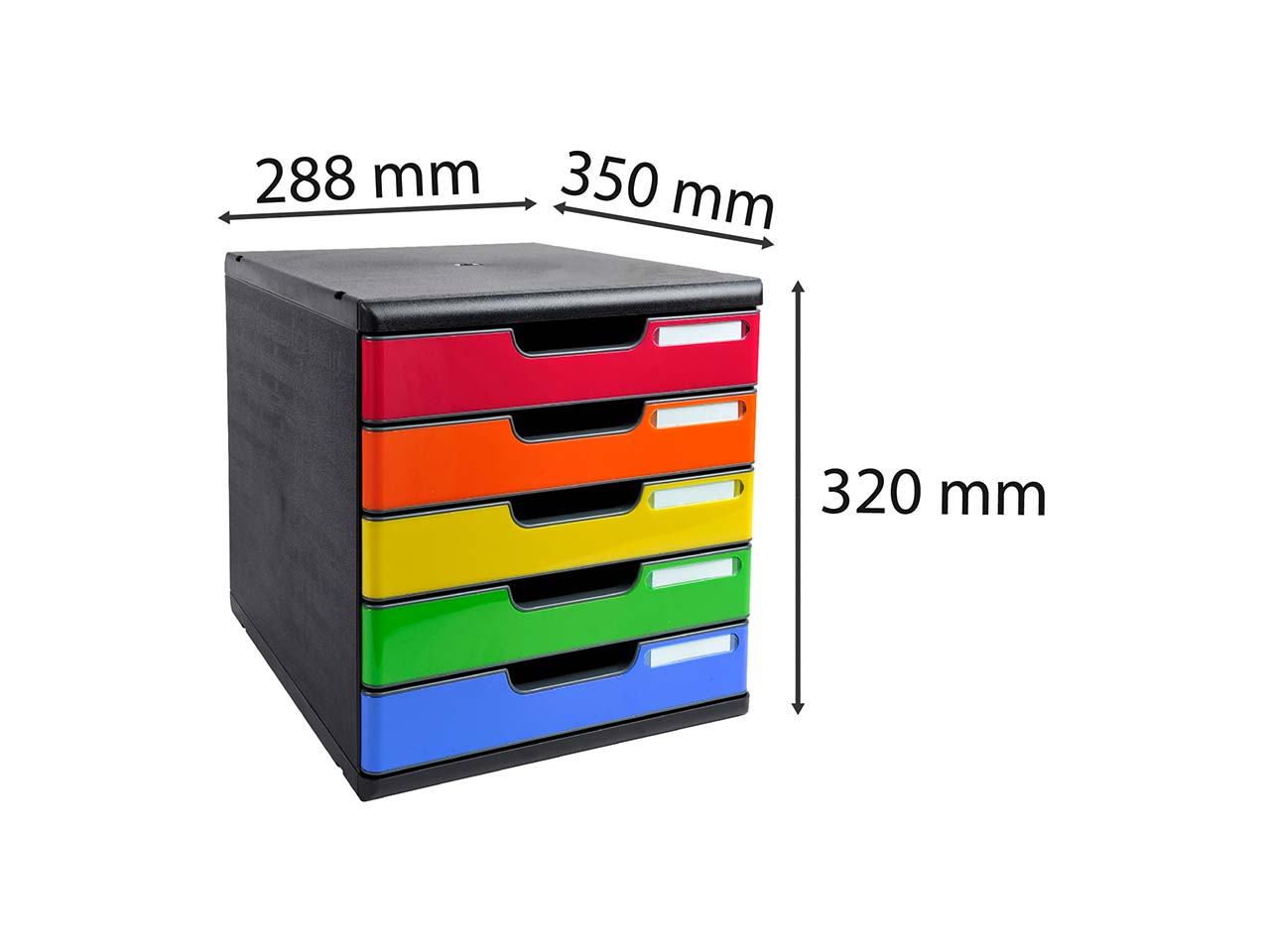 Exacompta Schubladenbox "Iderama", DIN A4+, 5 Schubladen geschlossen, regenbogen