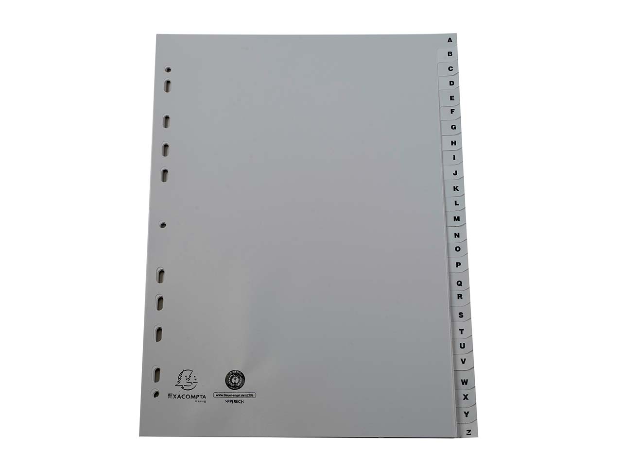 20 Exacompta Register, 26 Taben A-Z, 120 µ, DIN A4, grau