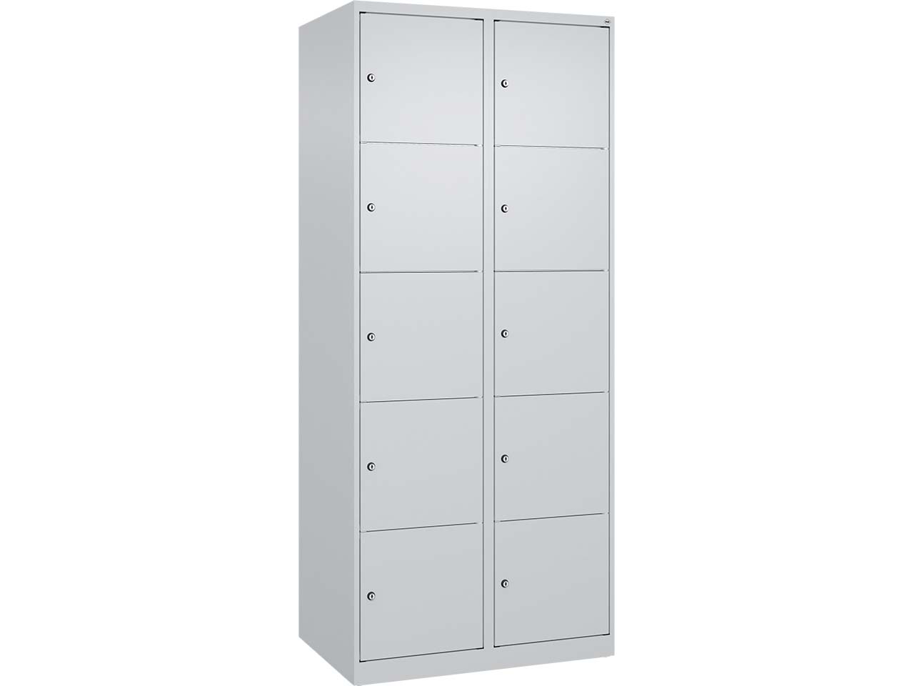 C+P Schließfachschrank Classic PLUS, 10 Fächer, 1850x800x500mm, Lichtgrau/Lichtgrau