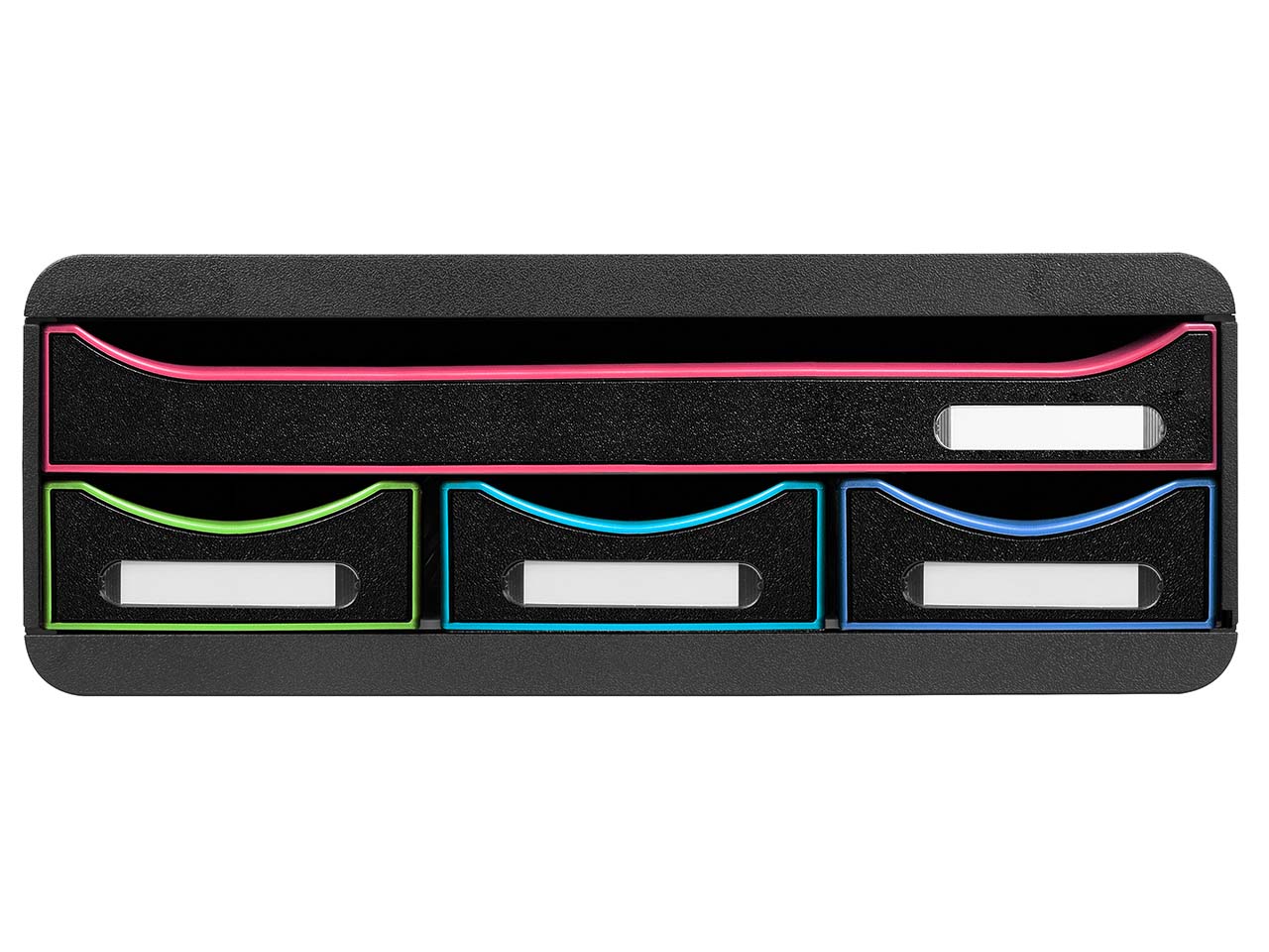 Exacompta Schubladenbox Toolbox "Black Office" DIN A4+, 4 Schubladen, schwarz/harlekin