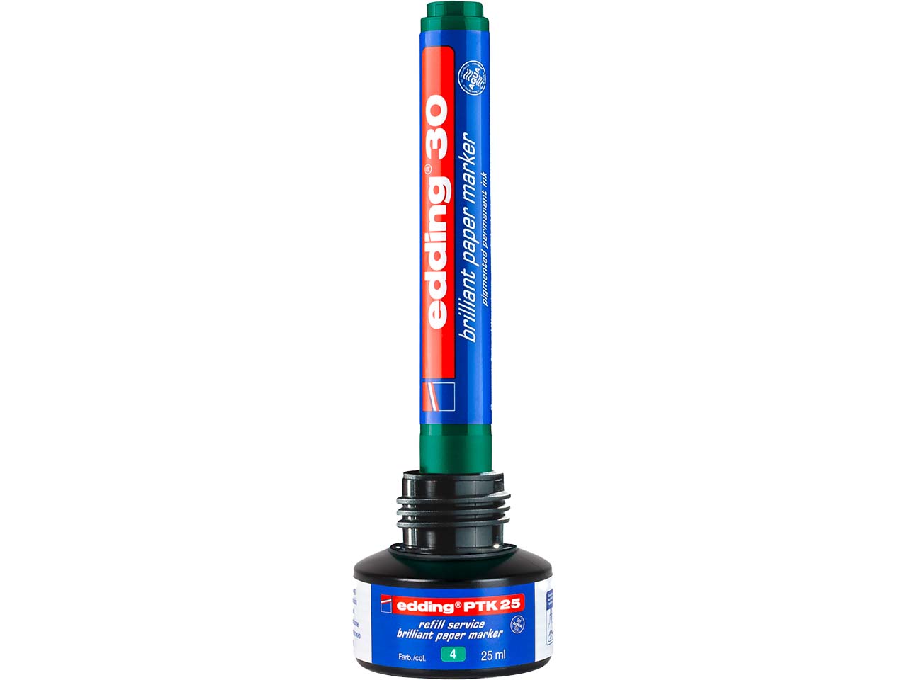 edding Nachfülltinte "PTK 25" für Pigmentmarker, 25 ml, schwarz