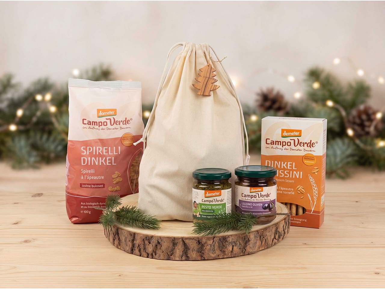 Bio-Geschenkset "Mediterraner Feinschmecker" 4-tlg., mit Pasta, Pesto und Oliven