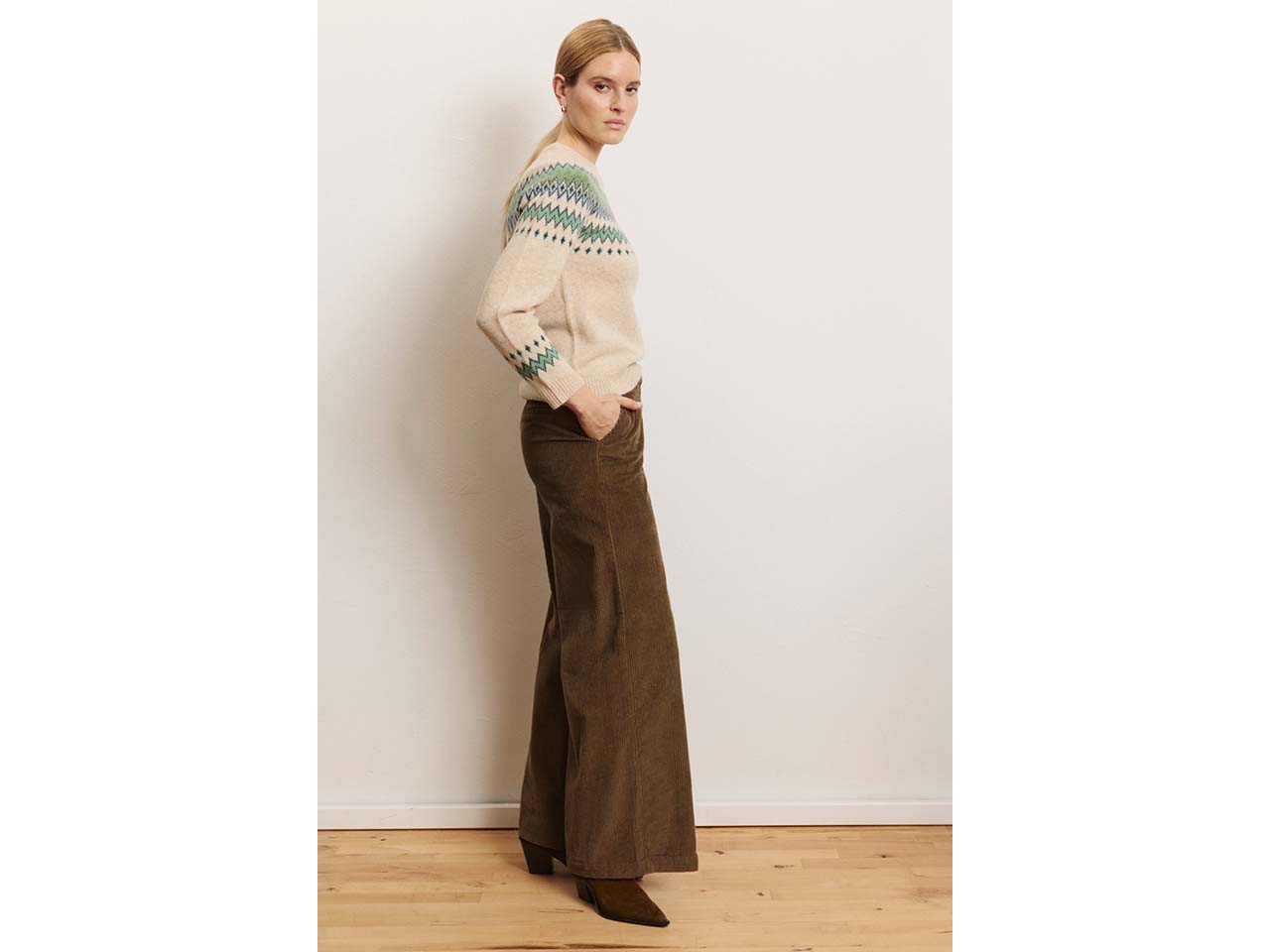 tranquillo Bio-Damen-Cordhose 'Paolaa' mit extra weitem Bein, taupe, Gr. 38