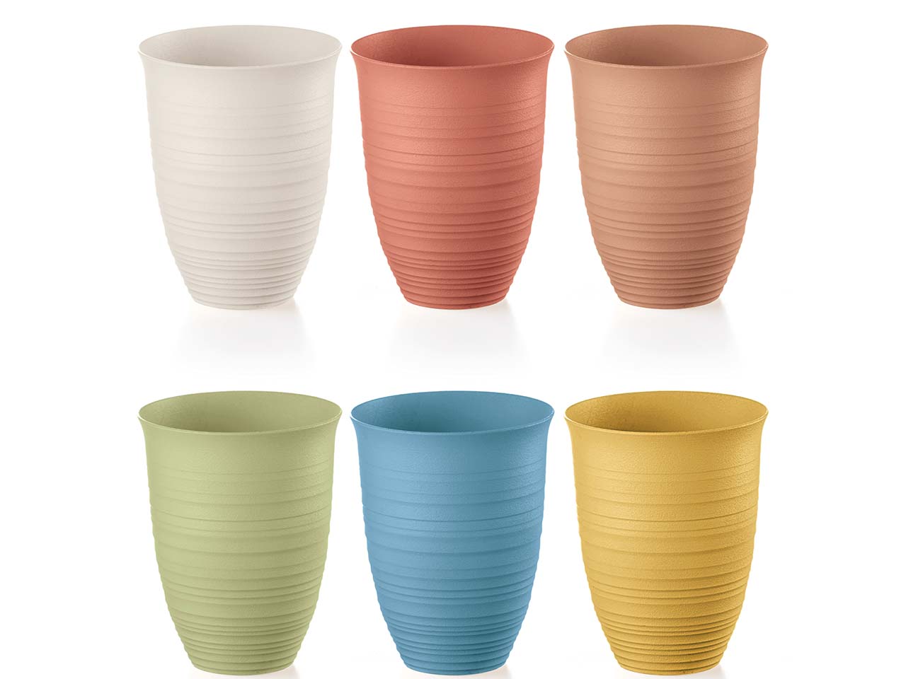 guzzini Becher-Set "TIERRA" aus recyceltem Kunststoff, 520 ml, sortiert, 6 Stk.