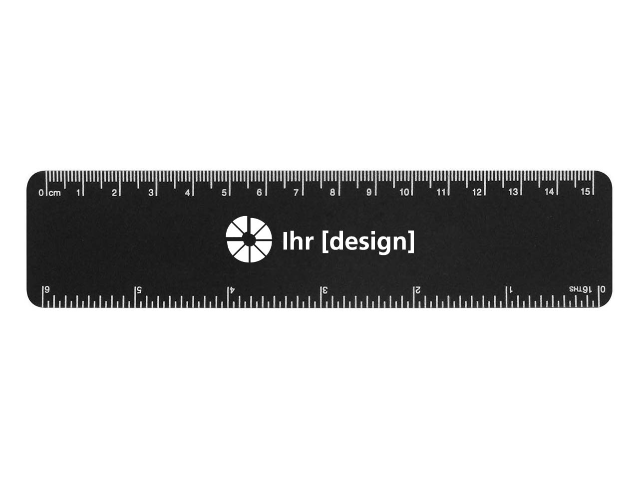 Lineal 'Flexi' 15 cm inkl. 1-farbigem Aufdruck, schwarz