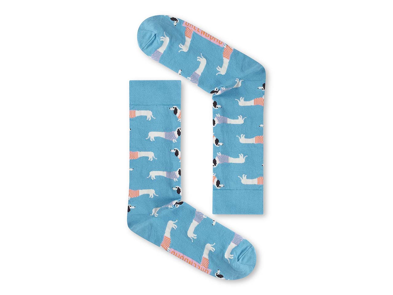 GREENBOMB Bio-Socken 'Dachshund', hellblau mix, Gr. 37/40