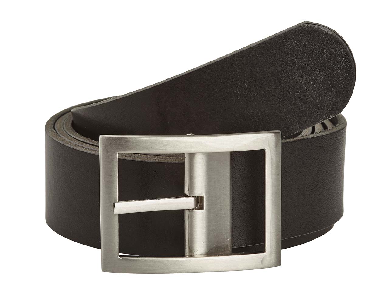 Gürtel aus vegetabil gegerbtem Leder, schwarz