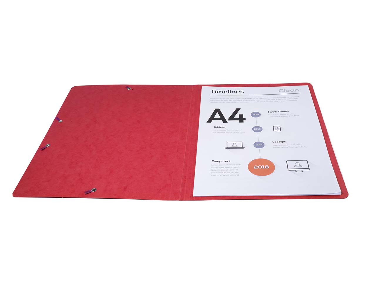 50 Exacompta Eckspannmappen "Scotten" aus Colorspan, 600 g/m², DIN A4, ohne Klappen, rot