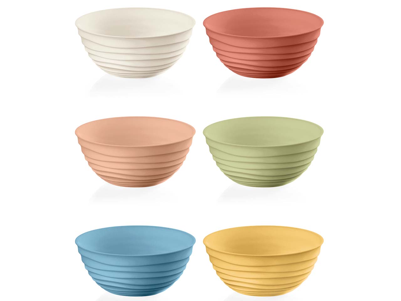 guzzini Schalen-Set "TIERRA" aus recyceltem Kunststoff, Ø 12,5 cm, sortiert, 6 Stk.