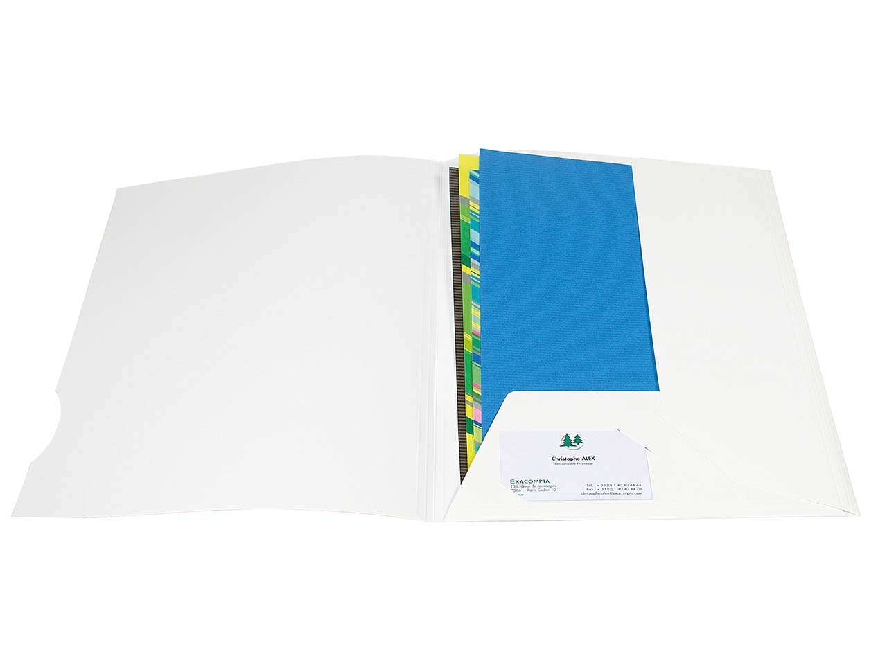 20 Exacompta Präsentationsmappen "Chromolux", glänzend, 250 g/m², DIN A4, weiß