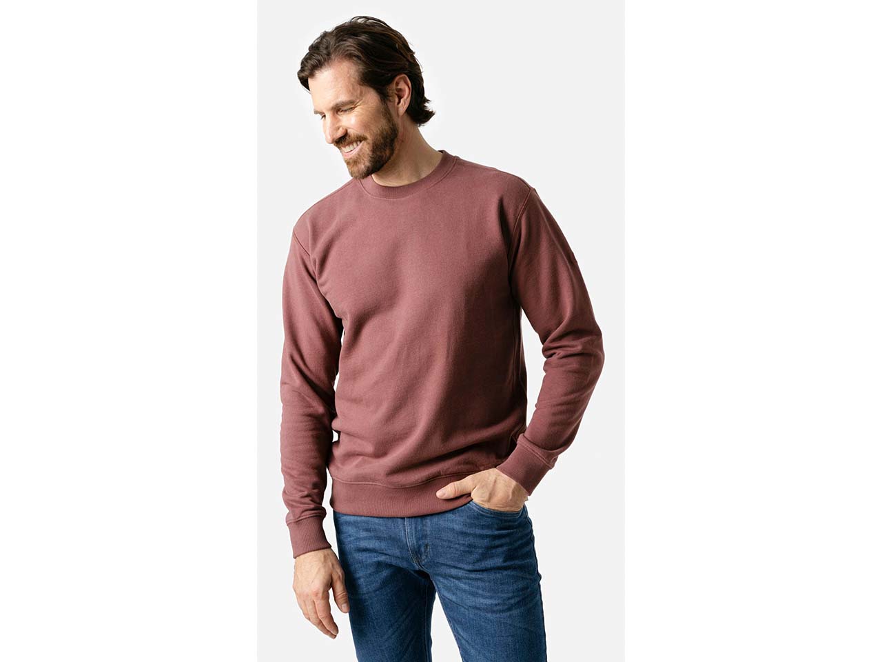 Living Crafts Bio-Herren-Oversized-Sweatshirt 'SALVO', rust, Gr. L