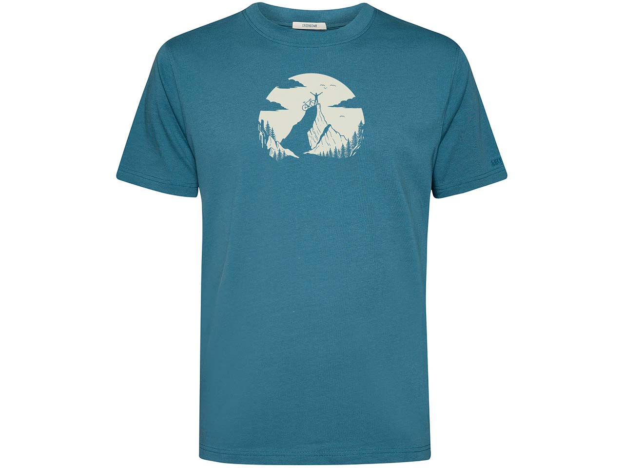 GREENBOMB Bio-Herren-T-Shirt "Nature Clouds" mit Rundhalsausschnitt, tidal blue, Gr. L