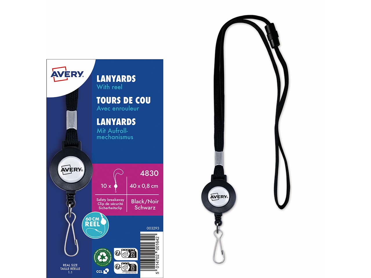 Avery Zweckform 10 Lanyards mit Aufrollmechanismus