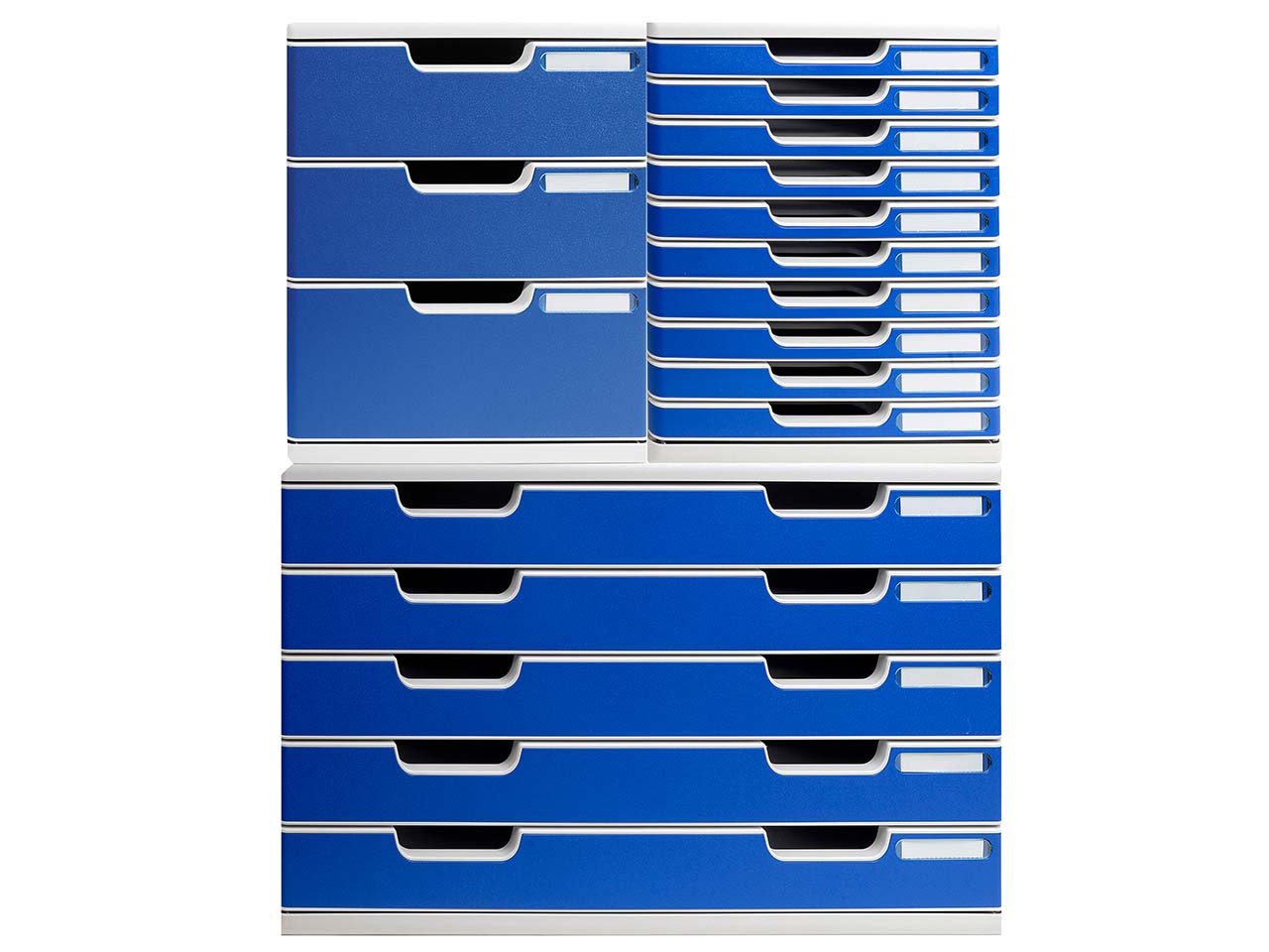 Exacompta Schubladenbox Modulo "Office", DIN A3+, 10 Schubladen geschlossen, blau