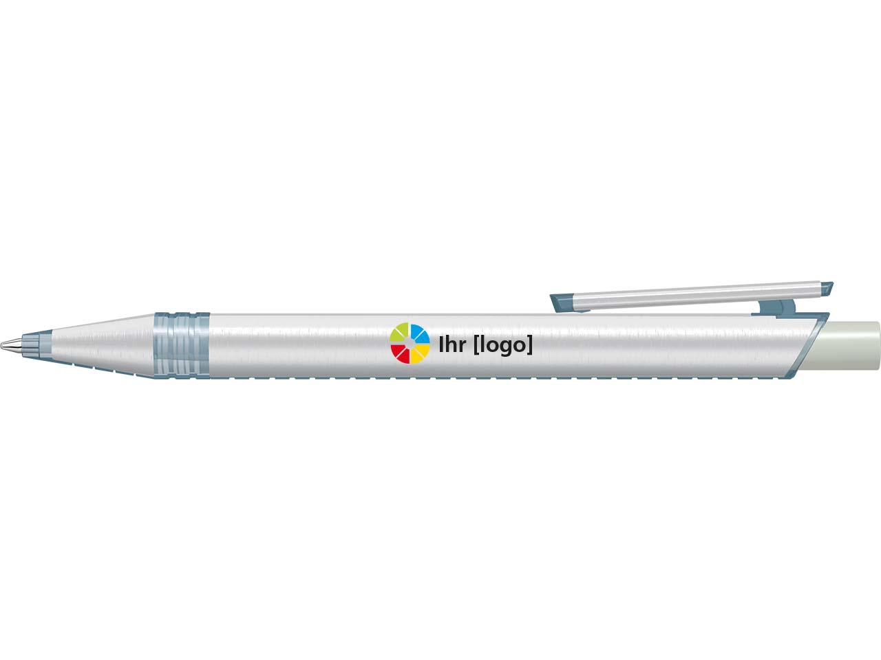 uma Kugelschreiber "recycelt PET PEN ALUMA" mit transparent farbigem Drücker, grau