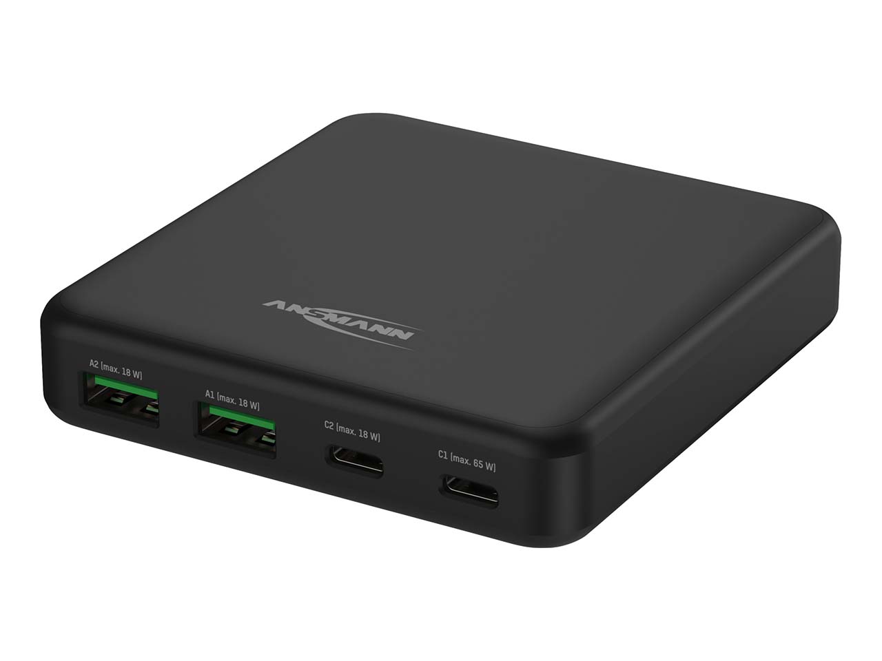 Ansmann USB-Ladegerät "Desktop Charger DC465PD", 3,25 A, 65 W, 4 Ports, schwarz
