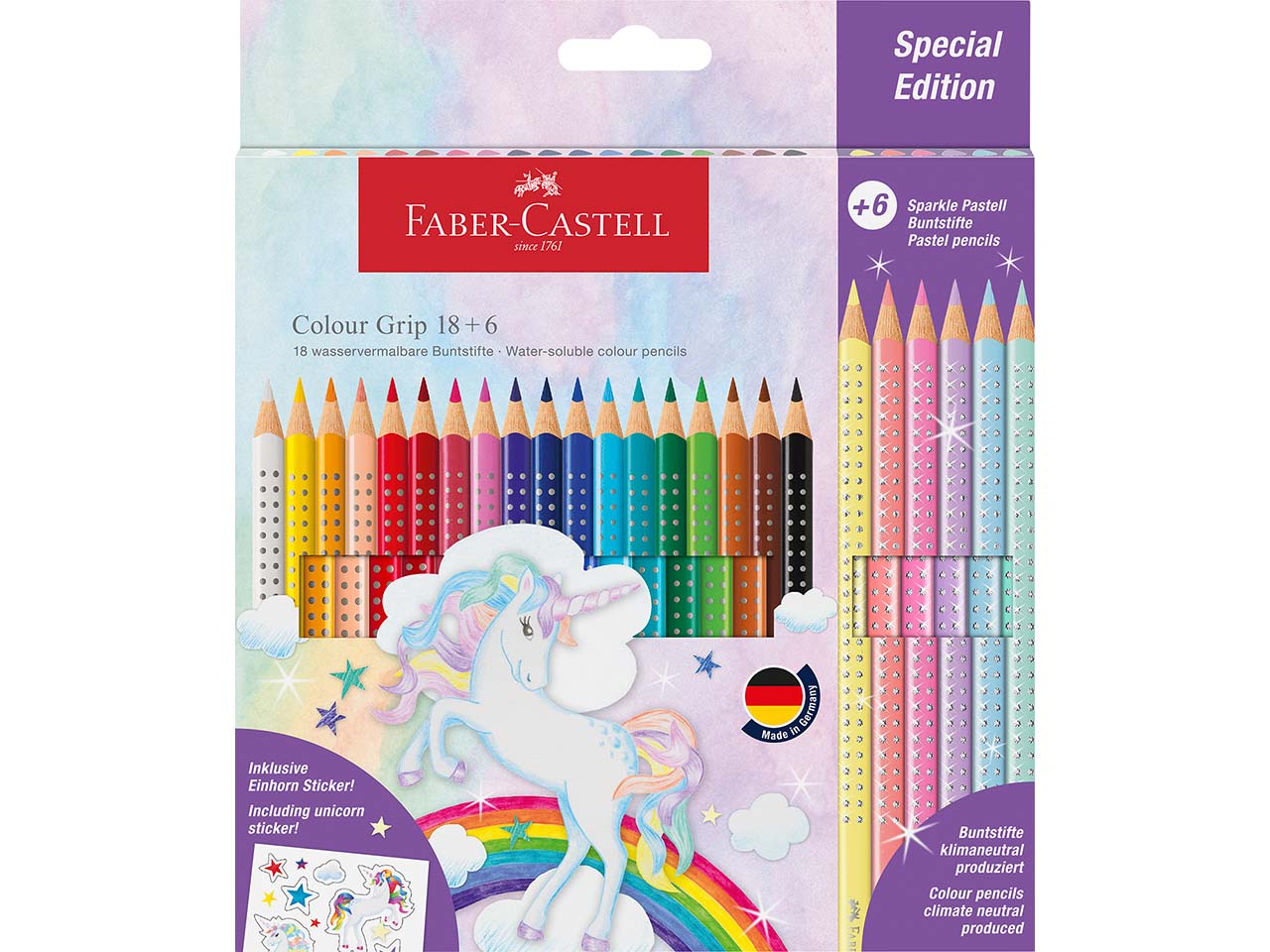 Faber-Castell Buntstifte Colour Grip Einhorn 18+6