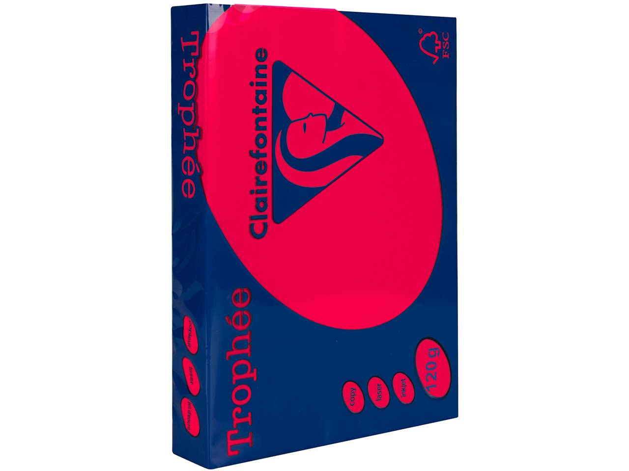250 Blatt Clairfontaine Farbiges Kopierpapier "Trophee" 120 g/m², DIN A4, kirschrot