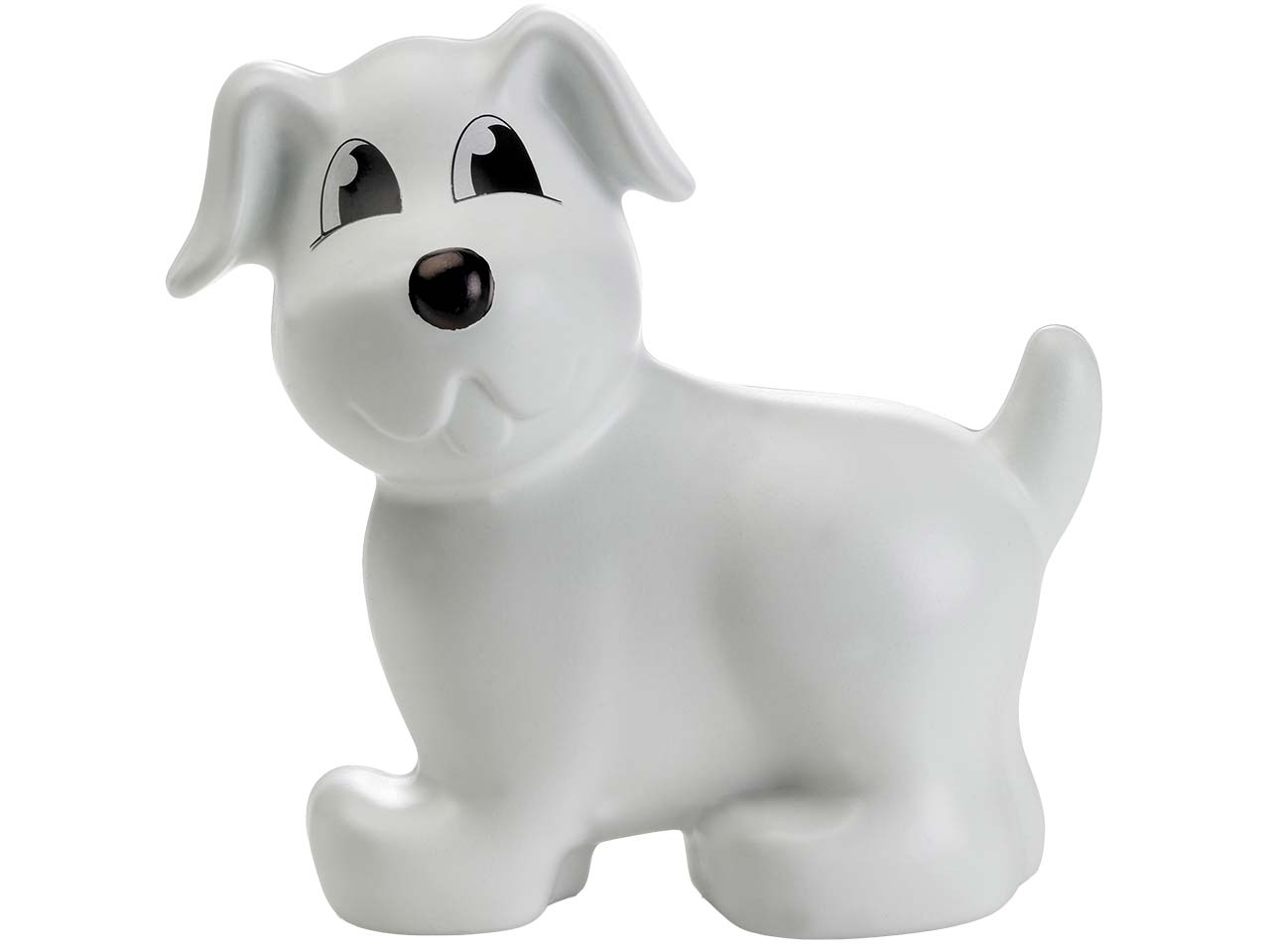 Spardose "Hund" inkl. 1-farbig seitlichem Aufdruck, weiß Vollton