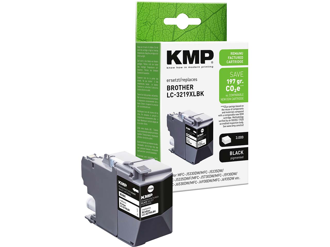 KMP Tintenpatrone ersetzt Brother LC-3219XLBK schwarz