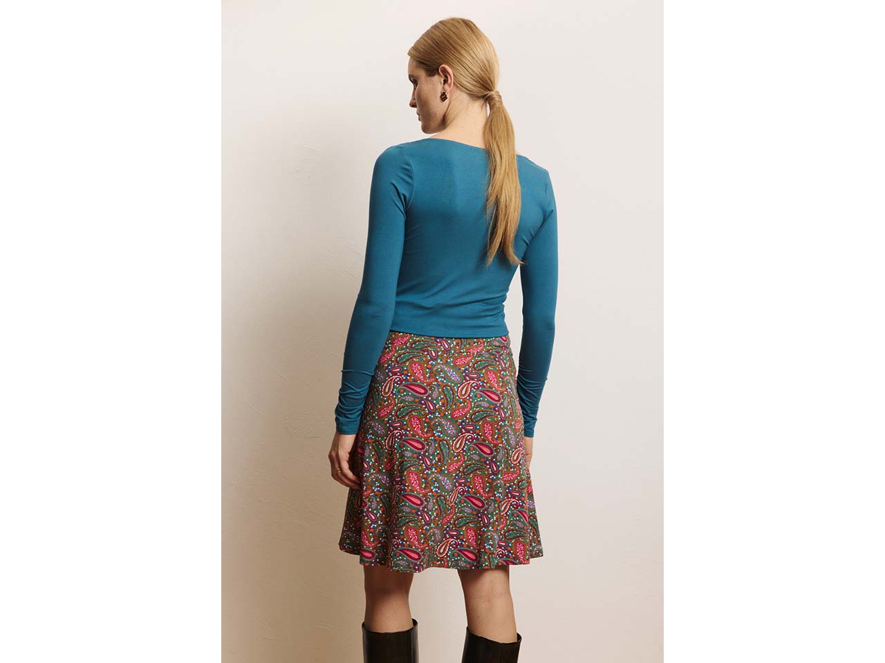 tranquillo Bio-Damen-Midi-Rock 'Olvaa' A-Linie, mit breitem Bund, paisley, Gr. S