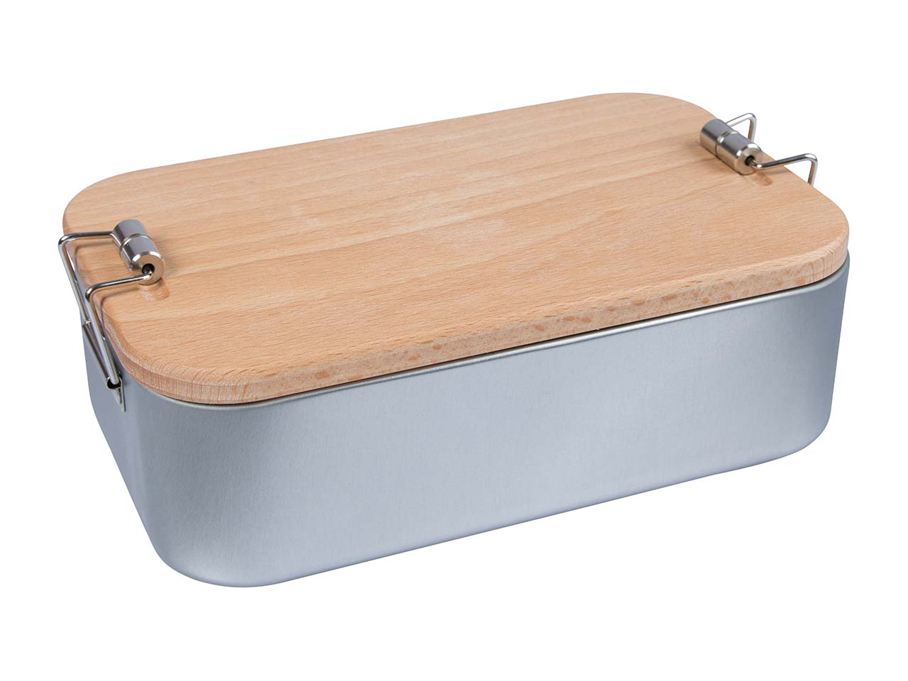 Lunchbox '2in1' mit Buchenholzdeckel für Individualisierung