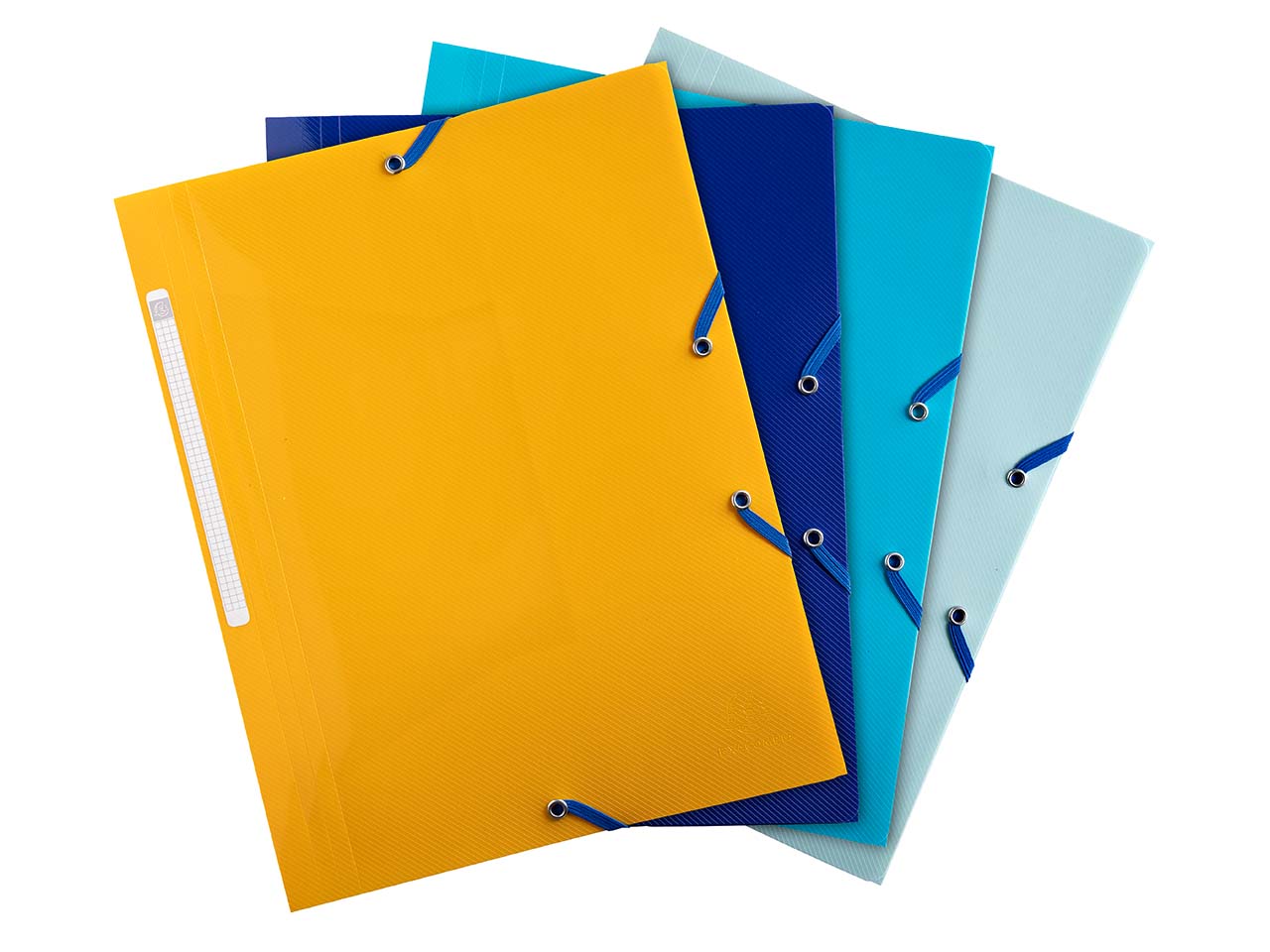 24 Exacompta Sammelmappen "BeeBlue", DIN A4, Gummizug, 3 Klappen, sortiert