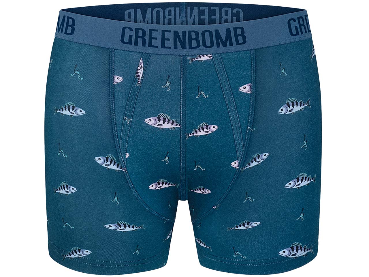 GREENBOMB Bio-Herren-Boxershort 'Perch', blau mix, Gr. M