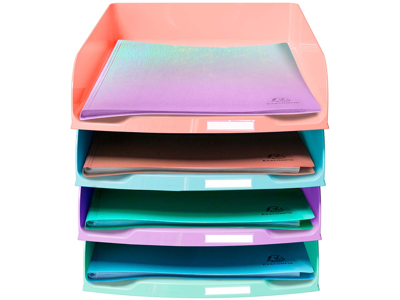 4 Exacompta Briefablagen Combo Styli "Candy Tidy", DIN A4+, sortiert
