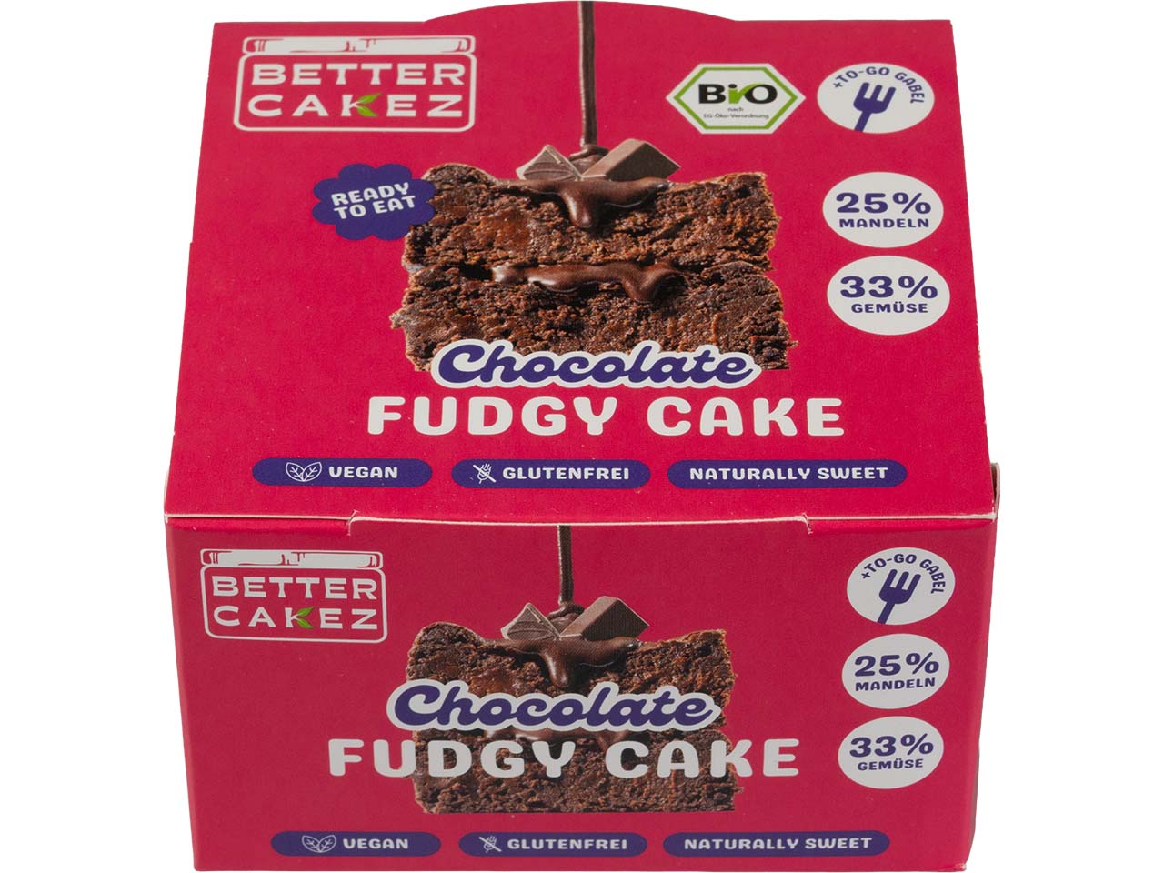 Better Cakez Bio-Kuchen "Chocolate Fudgy Cake" vegan, im Snack-Glas