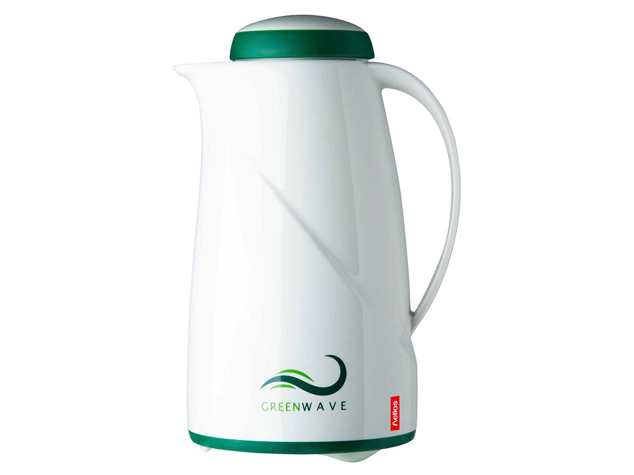 helios Isolierkanne "Green Wave" mit Drehverschluss, 1 l, weiß