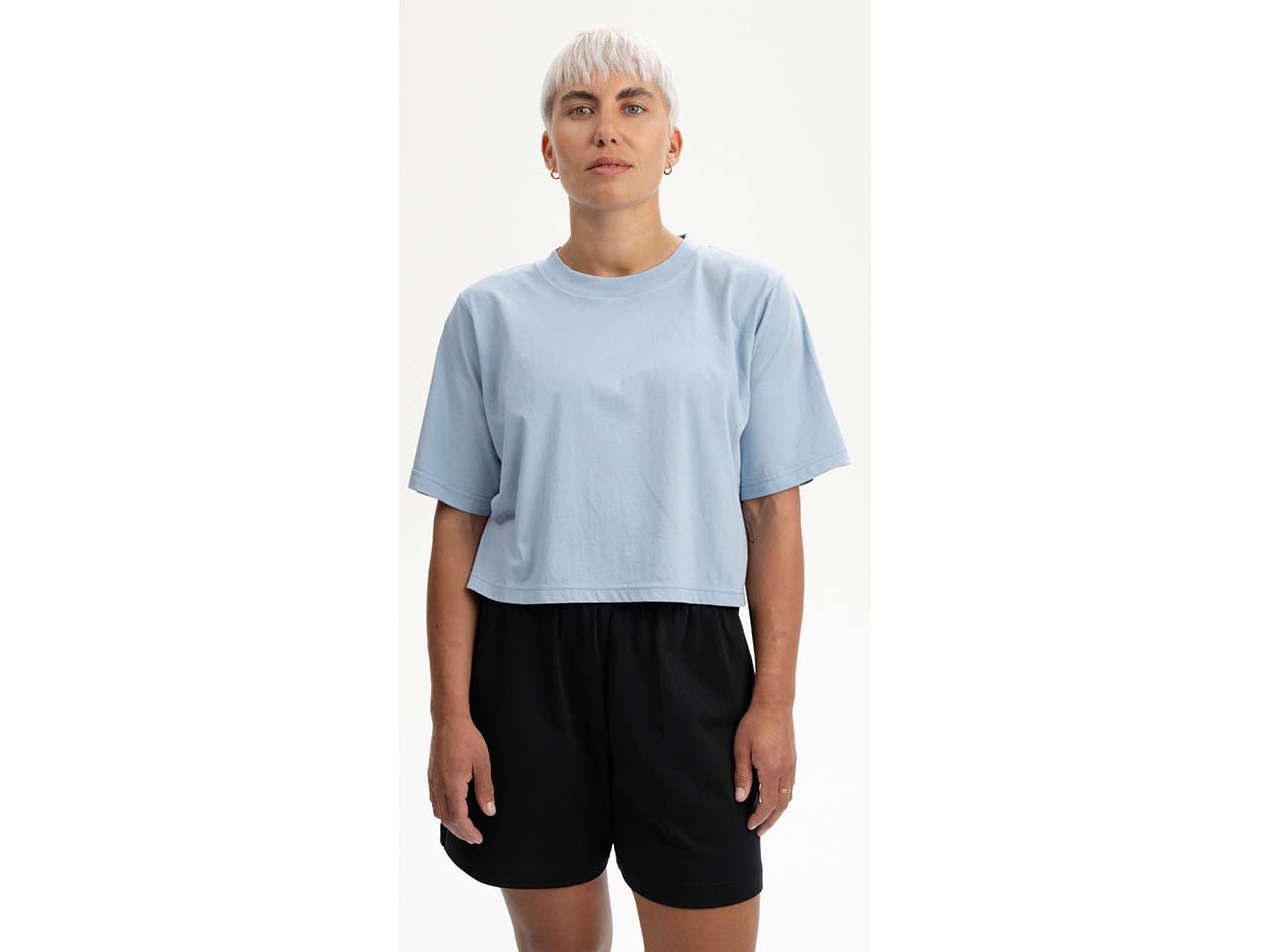MELA Bio-Damen-T-Shirt "DESNA" mit Rundhalsausschnitt, zartes blau, Gr. L