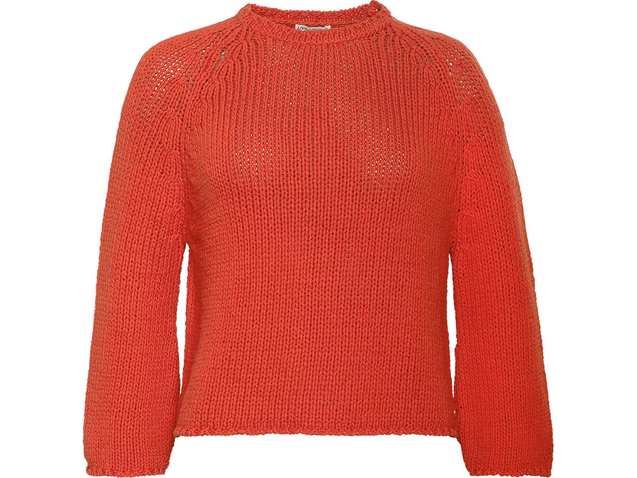 Living Crafts Bio-Damen-Strickpullover 'RICARDA' mit Raglanärmeln, poincana red, Gr. XL