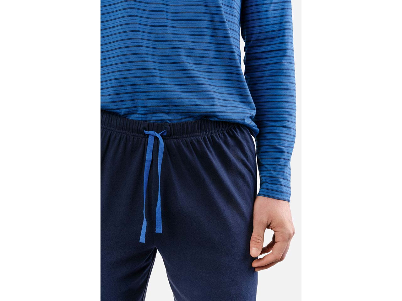 Living Crafts Bio-Herren-Schlafanzug 'Colin', navy/royal blue, Gr. M