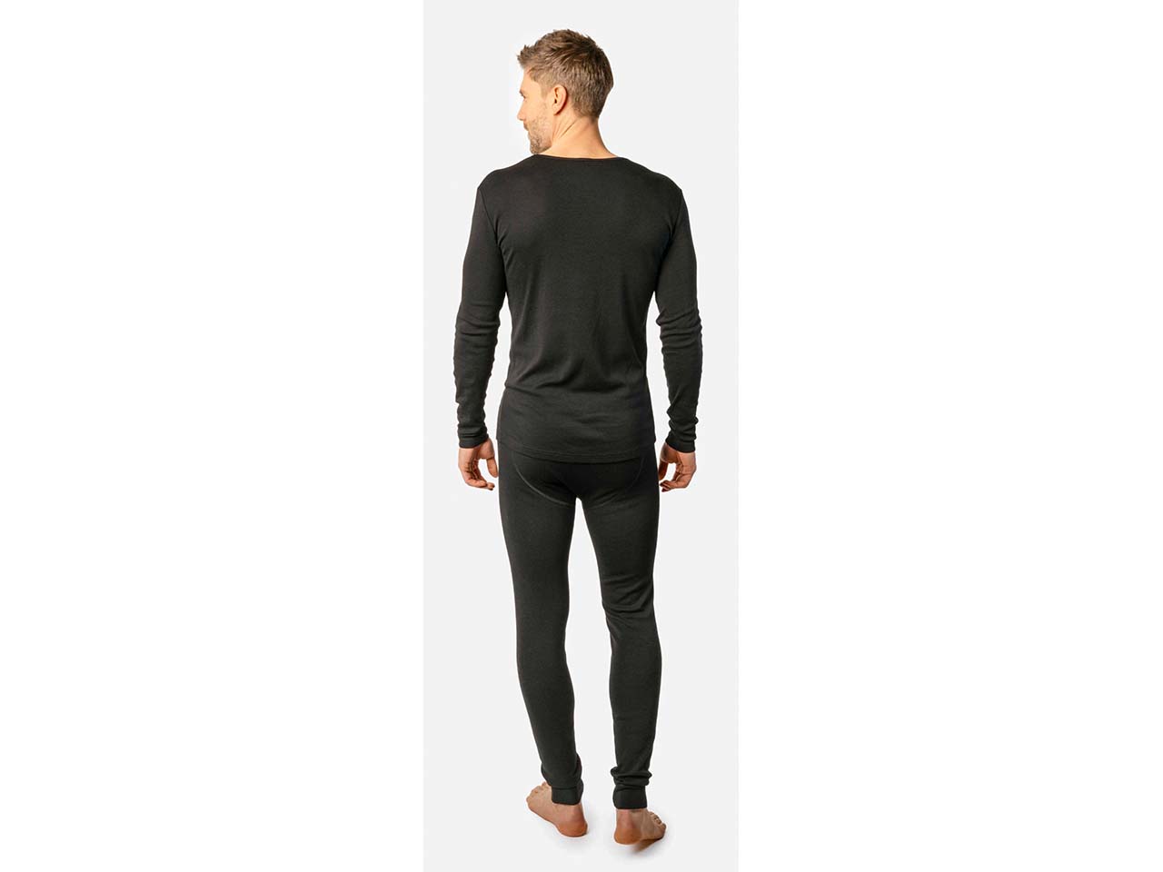 Living Crafts Bio-Herren-Langarmshirt 'LIAM' mir Rundhalsausschnitt, black, Gr. M