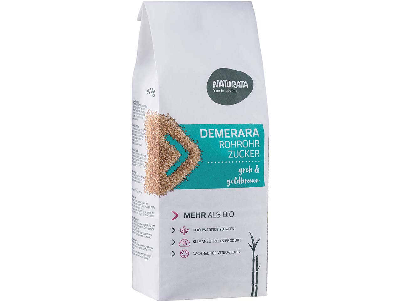 NATURATA Bio-Rohrohrzucker "Demerara" grob & goldbraun, 1 kg