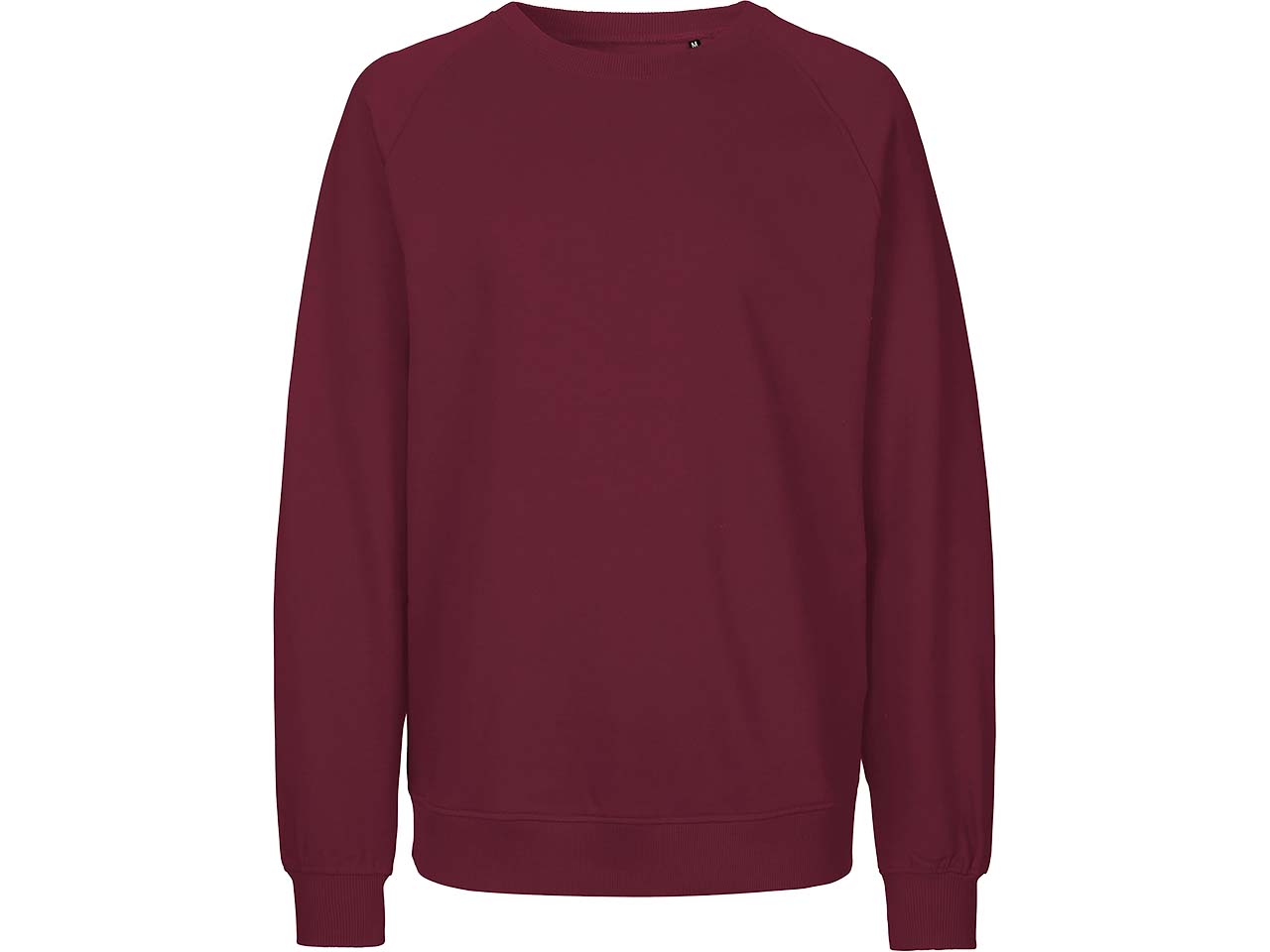 Neutral Bio-Unisex-Sweatshirt 'Tiger Cotton' mit gebürstetem Fleece, bordeaux, Gr. M