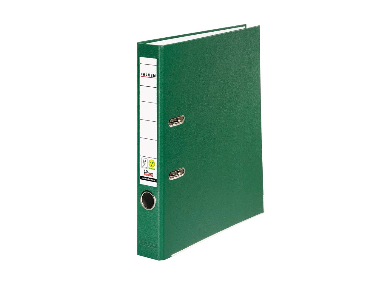 25 Falken Ordner "Vegan", mit Einsteckschild, 240 g/m², DIN A4, RB 50 mm, grün