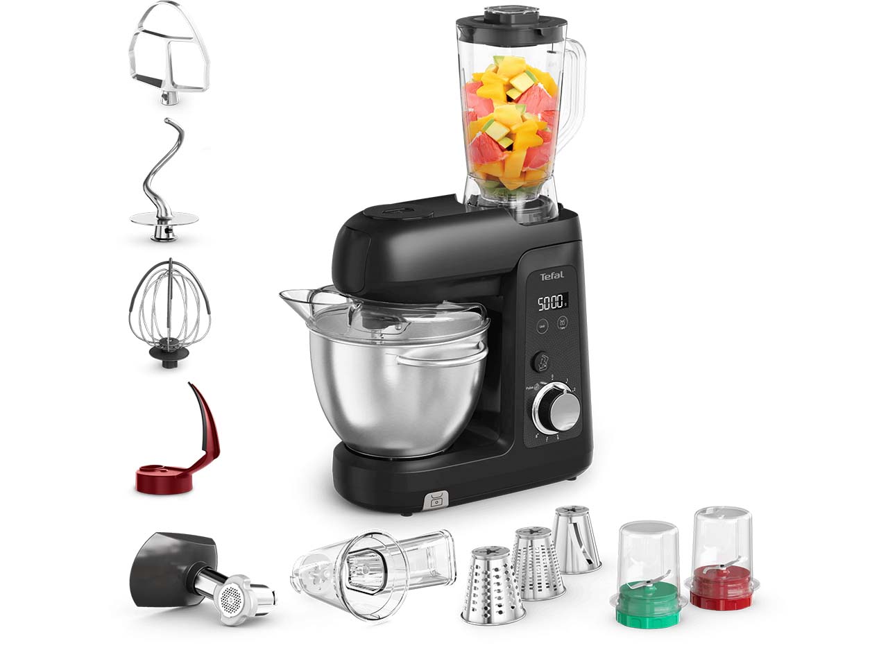 TEFAL Küchenmaschine "Bake Partner Pro" mit Bakegood Zubehörkit, schwarz