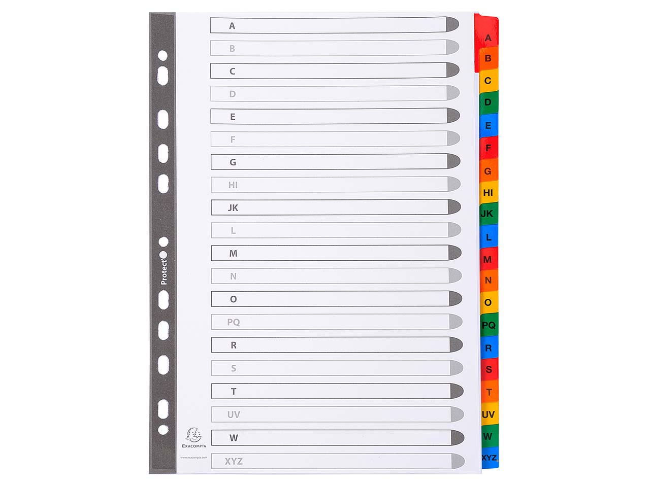 10 Exacompta Register, 20 Taben A-Z, 160 g/m², DIN A4, weiß