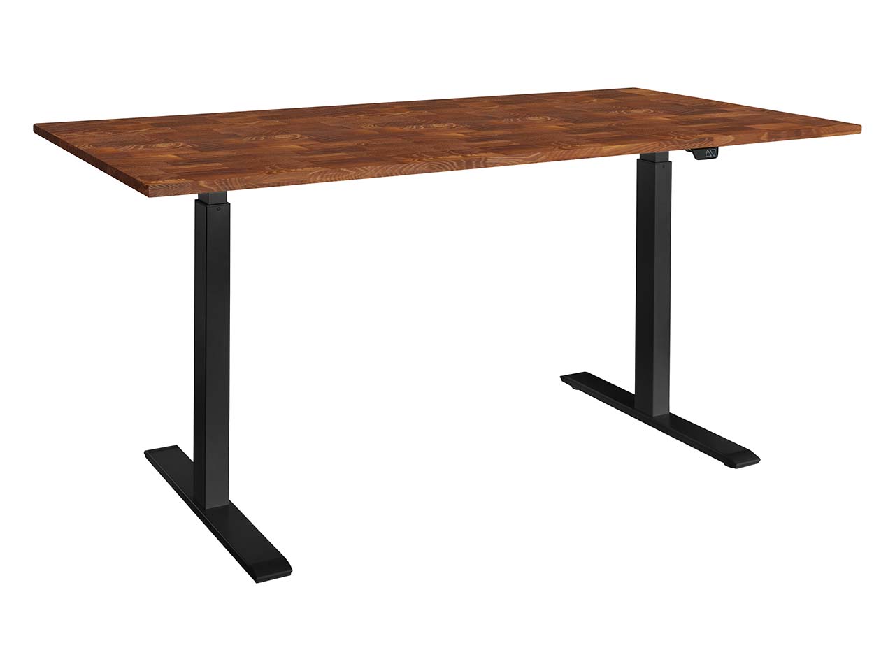 memo Höhenverstellbarer Schreibtisch "ON" schwarz, Robinie massiv, B 120 x T 70 cm