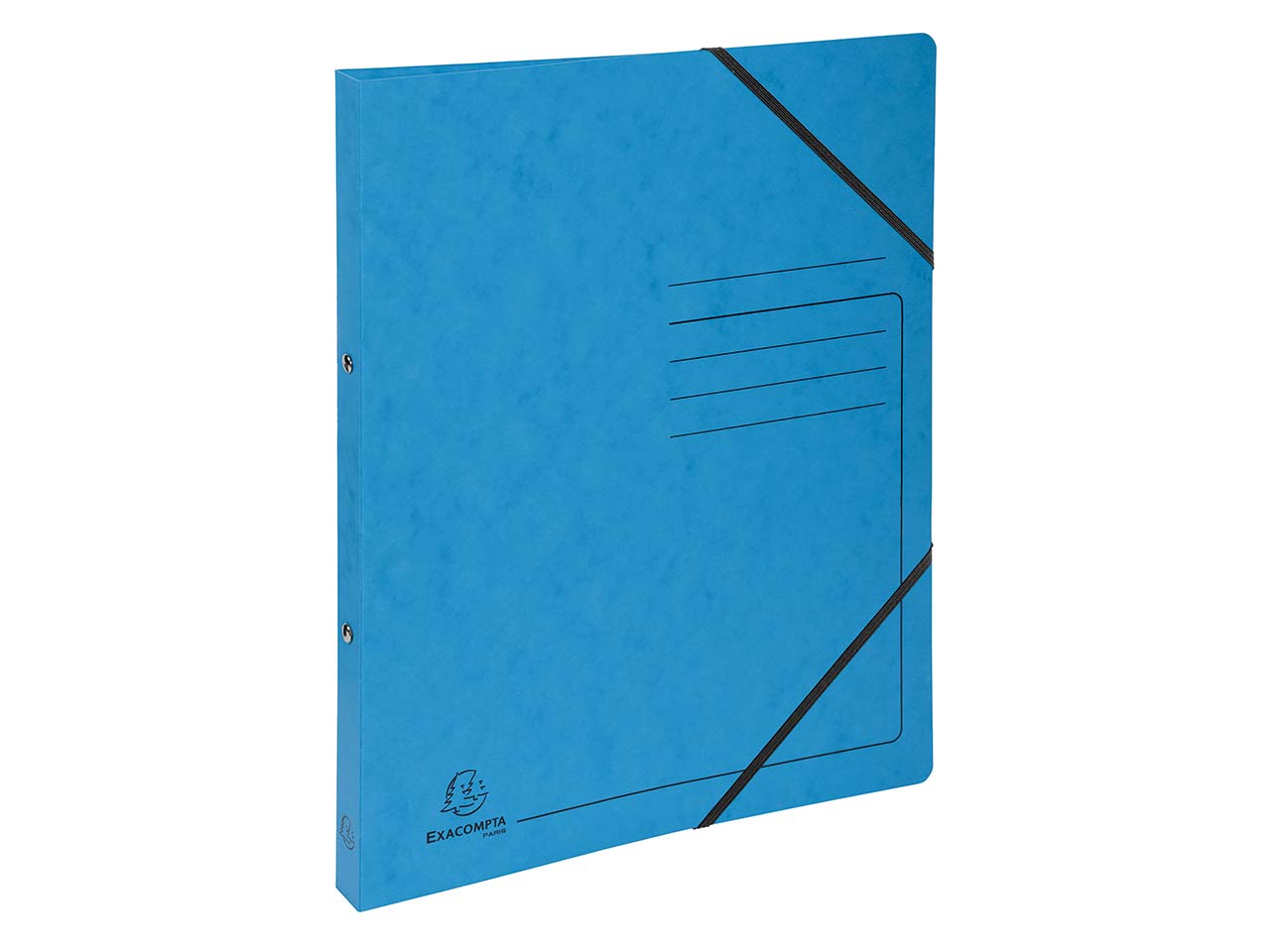 10 Exacompta Ringbücher, Colorspan-Karton, 355 g/m², DIN A4, Gummizug, 2 Ringe, türkis